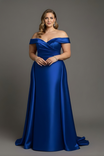 Modré dlhé spoločenské šaty pre moletky