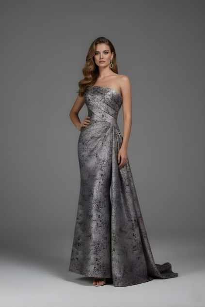 Metalické dlhé spoločenské šaty