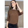 Hnedé tričko s polodlhými rukávmi