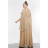Zlaté dlhé trblietavé šaty