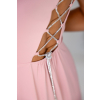 Dlhé ružové spoločenské šaty s asymetrickým vrchom