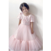 Detské bledoružové spoločenské šaty