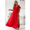 Červené dlhé šaty s padavými rukávmi (Veľkosť 50)