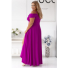Fialové dlhé šaty s padavými rukávmi (Veľkosť 50)