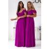 Fialové dlhé šaty s padavými rukávmi (Veľkosť 50)