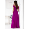 dlhé fuchsiové plus size spoločenské šaty pre moletky s rozparkom