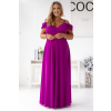 Fialové dlhé šaty s padavými rukávmi (Veľkosť 50)