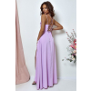 Bledofialové dlhé šaty na viazanie