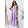 Bledofialové dlhé šaty na viazanie
