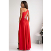 Dlhé červené spoločenské šaty s asymetrickým vrchom (Veľkosť 40)