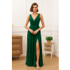 Smaragdové dlhé šifónové spoločenské šaty