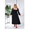 Čierne krátke plus size áčkové šaty s rukávmi