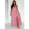 Ružové dlhé šaty na viazanie