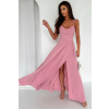Ružové dlhé šaty na viazanie