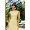 Žlté midi šaty s odhaleným chrbtom