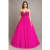 Ružové dlhé šaty bez ramienok na viazanie