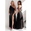 Dlhé čierne spoločenské šaty s asymetrickým vrchom (Veľkosť 40)