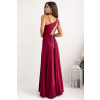 Dlhé bordové spoločenské šaty s asymetrickým vrchom (Veľkosť 40)