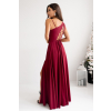 Dlhé bordové spoločenské šaty s asymetrickým vrchom (Veľkosť 40)