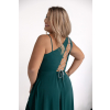 Dlhé zelené spoločenské šaty s asymetrickým vrchom (Veľkosť 40)