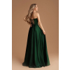 Smaragdové dlhé spoločenské šaty s rozparkom a odnímateľnými ramienkami