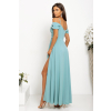 Bledozelené dlhé šaty s padavými rukávmi (Veľkosť 50)