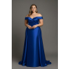 Modré dlhé spoločenské šaty pre moletky