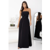 Čierne dlhé šaty s odnímateľnými ramienkami na viazanie