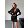 Čierne mini šaty s dlhým rukávom