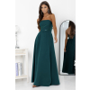 Smaragdové dlhé šaty s odnímateľnými ramienkami na viazanie