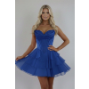 Kráľovsky modré krátke koktejlové šaty