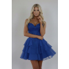 Kráľovsky modré krátke koktejlové šaty