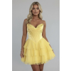 Žlté krátke koktejlové šaty