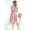 Bledoružové midi šaty s krátkymi rukávmi