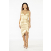Zlaté obtiahnuté krátke šaty