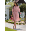 Bledoružové midi šifónové šaty