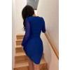 Modré krátke šaty s dlhými rukávmi