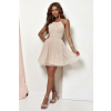 Krémové krátke šaty s tylom (Farba Krémová, Veľkosť 36)