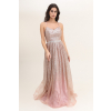 Zlaté trblietavé dlhé šaty