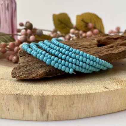 Paměťový náramek - světle modré korálky