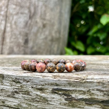 LEOPARDÍ JASPIS - zmatnělý náramek z minerálů