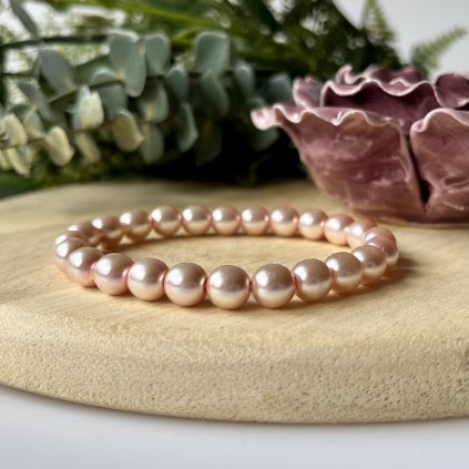 Skleněné voskované perly - růžové (8 mm)