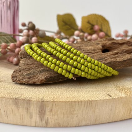 Paměťový náramek - sytě zelené korálky