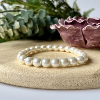 Skleněné voskované perly - bílé (8 mm)
