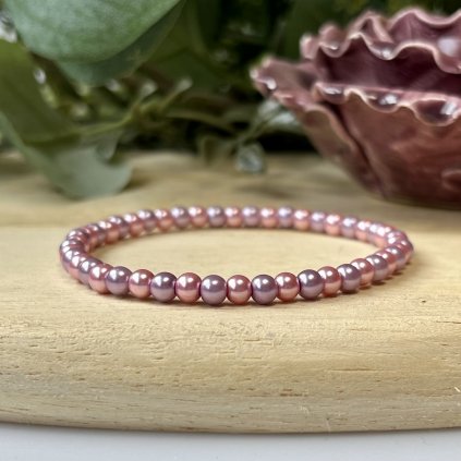 Skleněné voskované perly - fialové, ružové (4 mm)