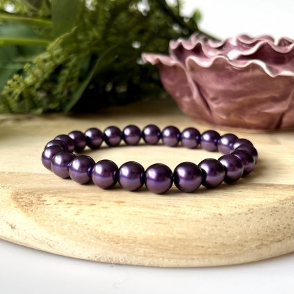 Skleněné voskované perly - fialové (8 mm)