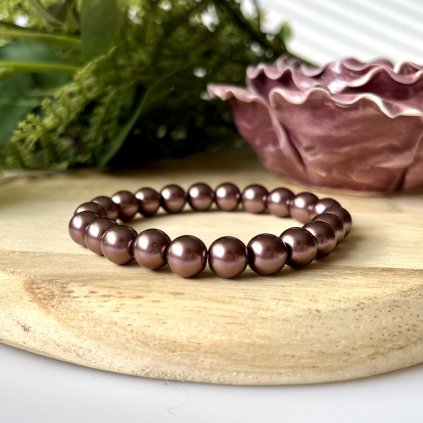 Skleněné voskované perly - tmavě hnědé (8 mm)