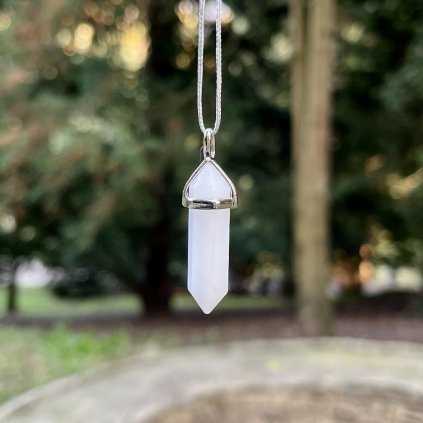 JADEIT BÍLÝ - minerální přívěsek / hranol