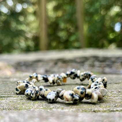 JASPIS DALMATINSKÝ - náramek z minerálních zlomků