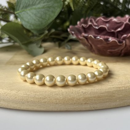 Skleněné voskované perly - žluté (8 mm)
